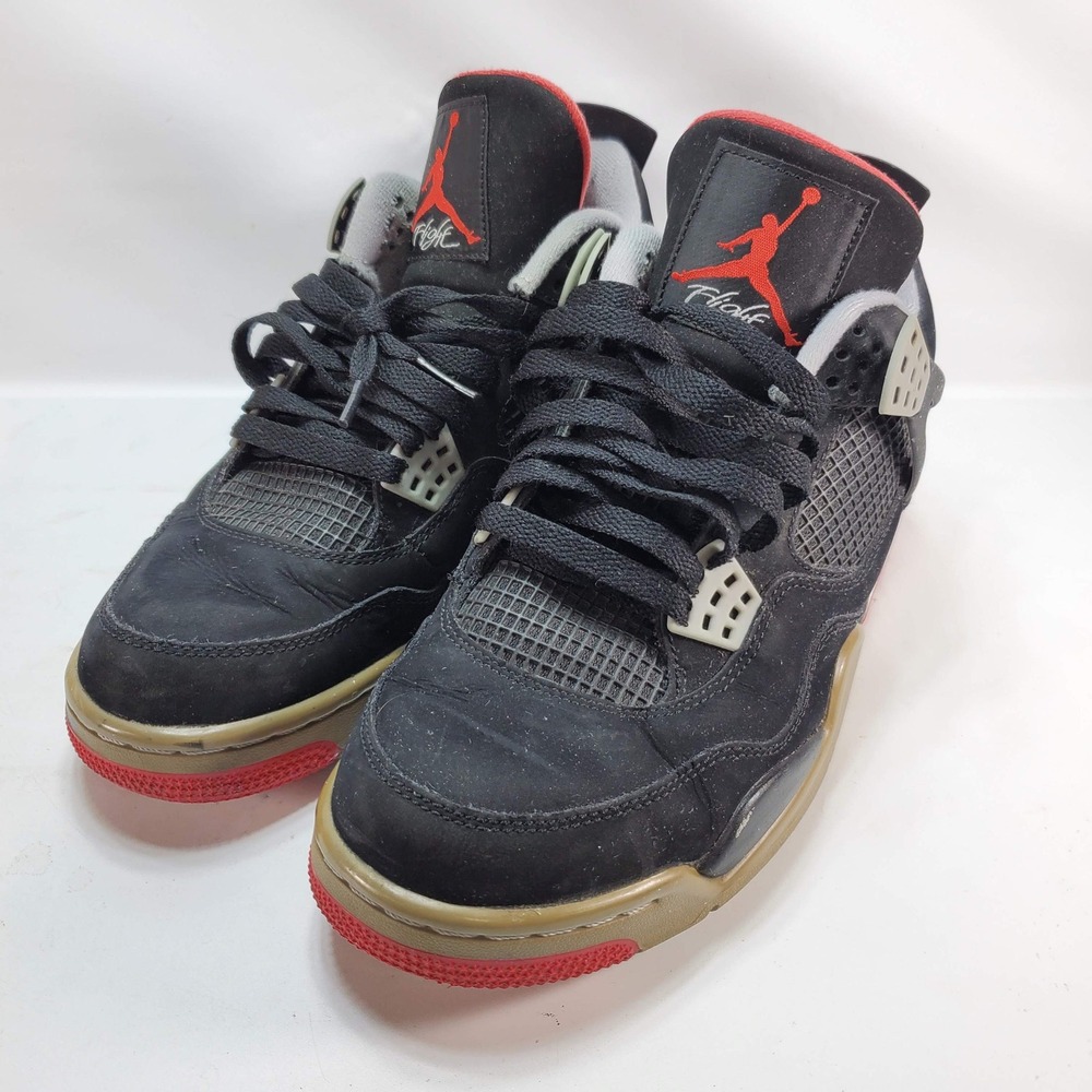 Jordan Air Jordan 4 Retro Mens 9 Black Bred 2012 308497-089‎ Basketball Shoes